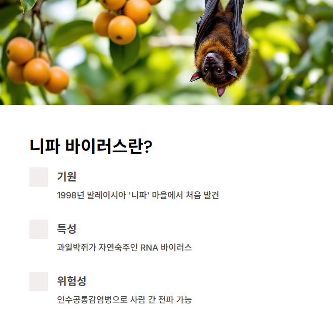 니파 바이러스란 무엇인가?