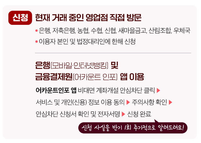 비대면계좌개설안심차단서비스 신청방법