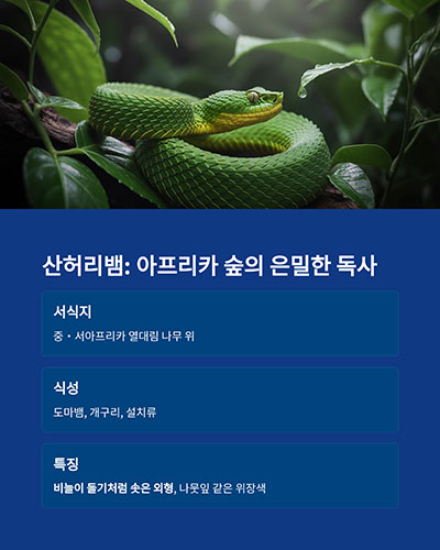 아프리카 숲의 은밀한 독사