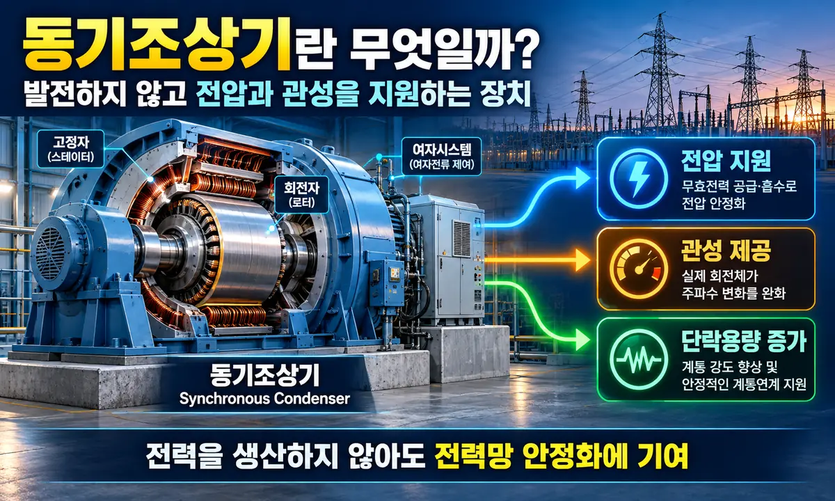 동기조상기의 전압 관성 단락용량 지원 기능