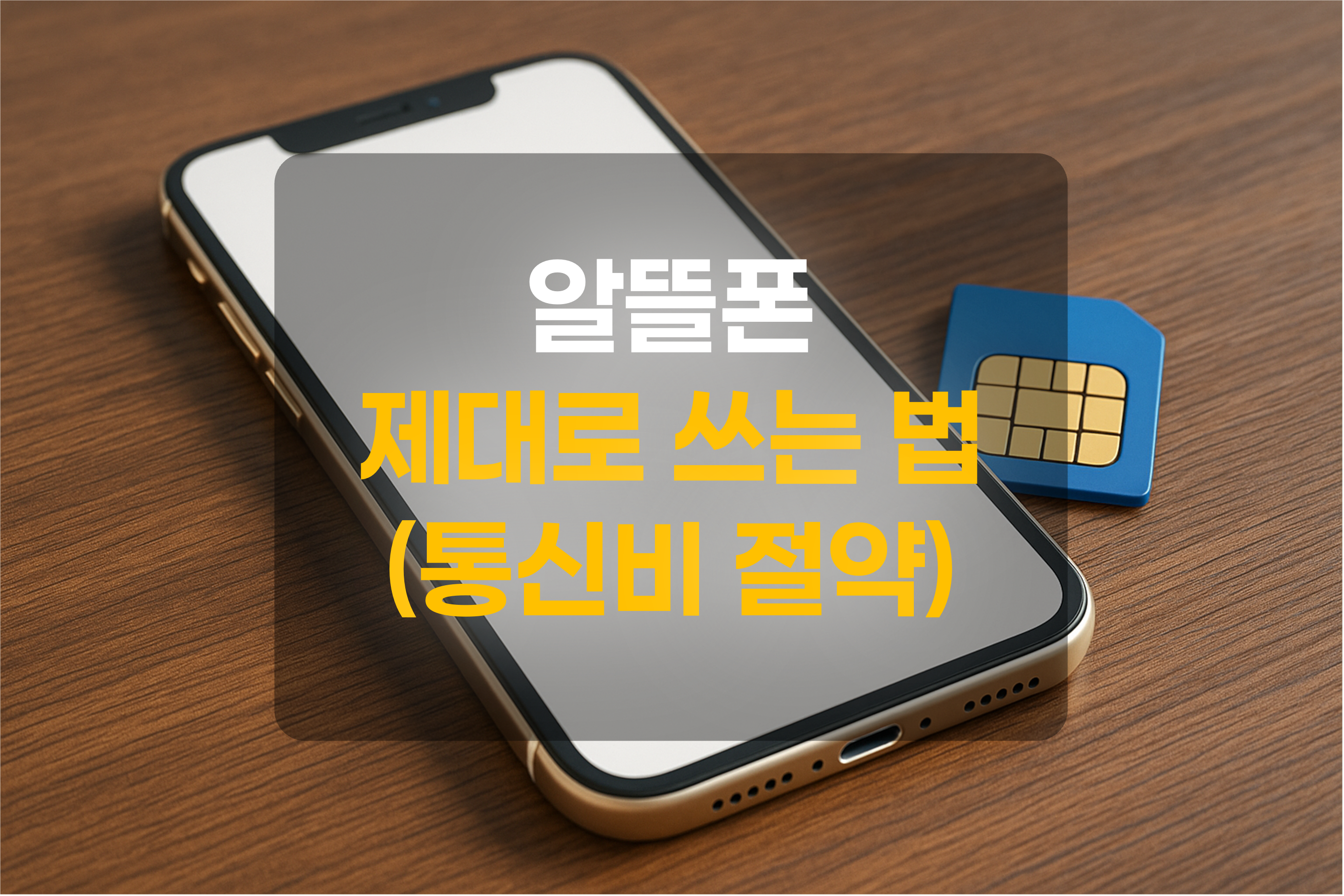 알뜰폰을 설명하기 위한 스마트폰과 유심을 이미지화 한 모습
