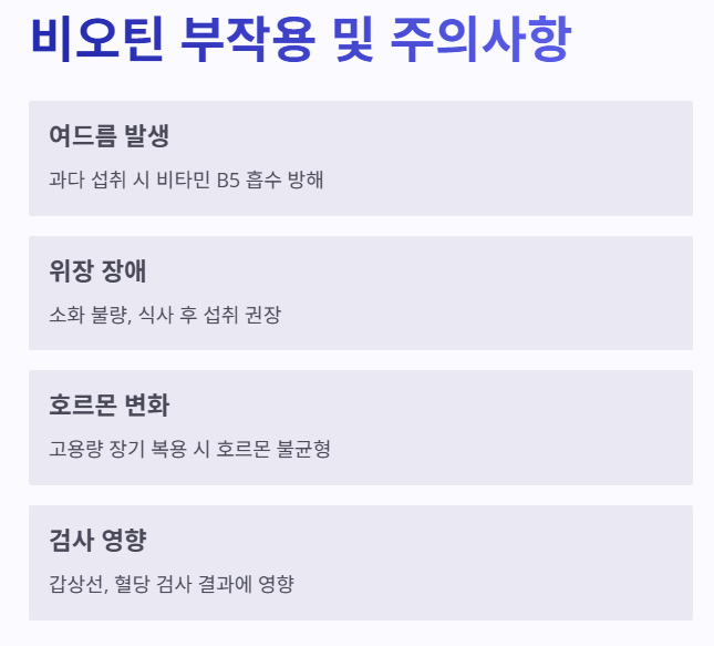 비오틴 부작용 및 주의사항