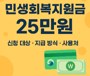 민생지원금 25만원 신청방법 지급시기 총정리!