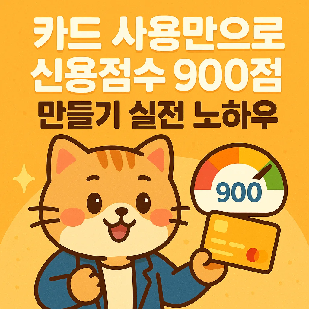 카드 사용만으로 신용점수 900점 만들기 실전 노하우
