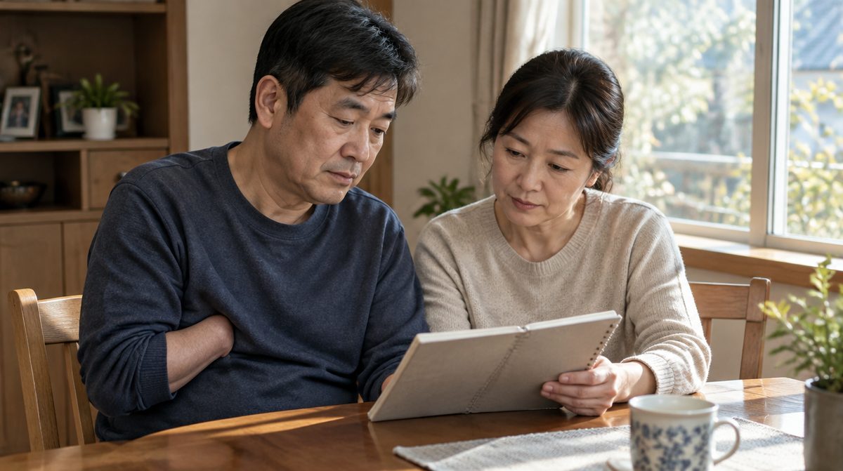 뇌출혈 재발 증상과 재발률을 함께 확인하는 편마비 남성과 아내