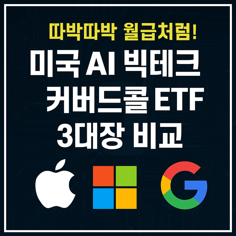 따박따박 월급처럼! 미국 AI 빅테크 커버드콜 ETF 3대장 비교 이미지