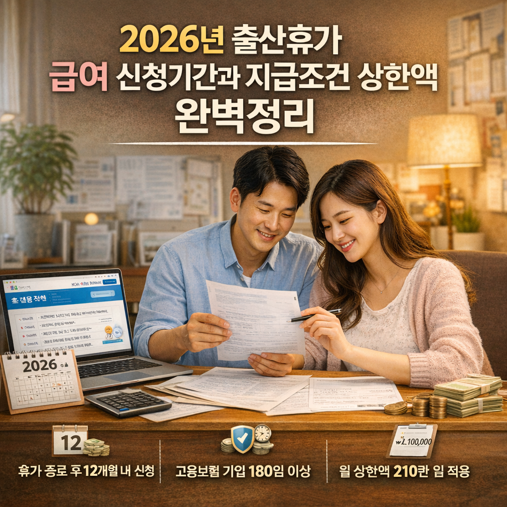 2026년 출산휴가 급여 신청기간과 지급조건 상한액 완벽정리