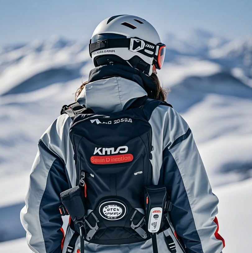 스키장에서 스키준비