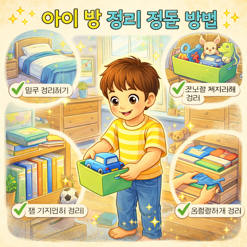 아이 방 정리 정돈 방법 관련 사진
