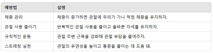 2. 관절염 예방을 위한 생활습관