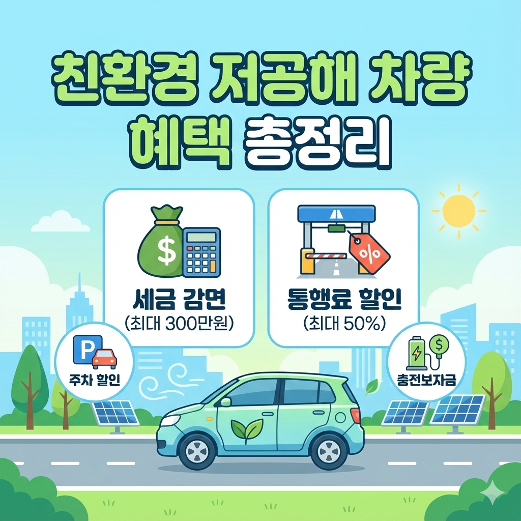 세금 감면과 통행료 할인까지 받는 친환경 저공해 차량 혜택 총정리