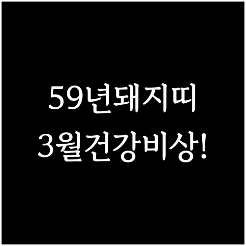 1959년생 돼지띠 2026년 3월 ..