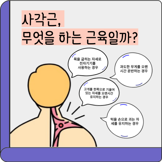 사각근 증후군, 목 통증, 팔 저림까지 유발하는 악당을 만나다!
