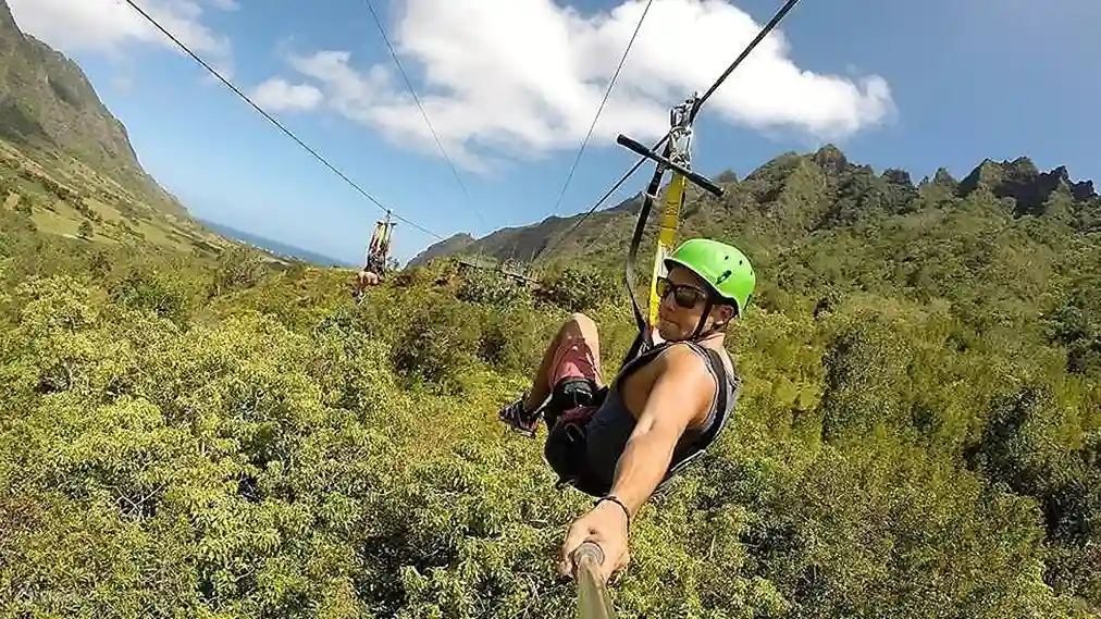 하와이 쥬라기 계곡 짚라인 체험 쿠알로아 랜치 영화 촬영지 비행