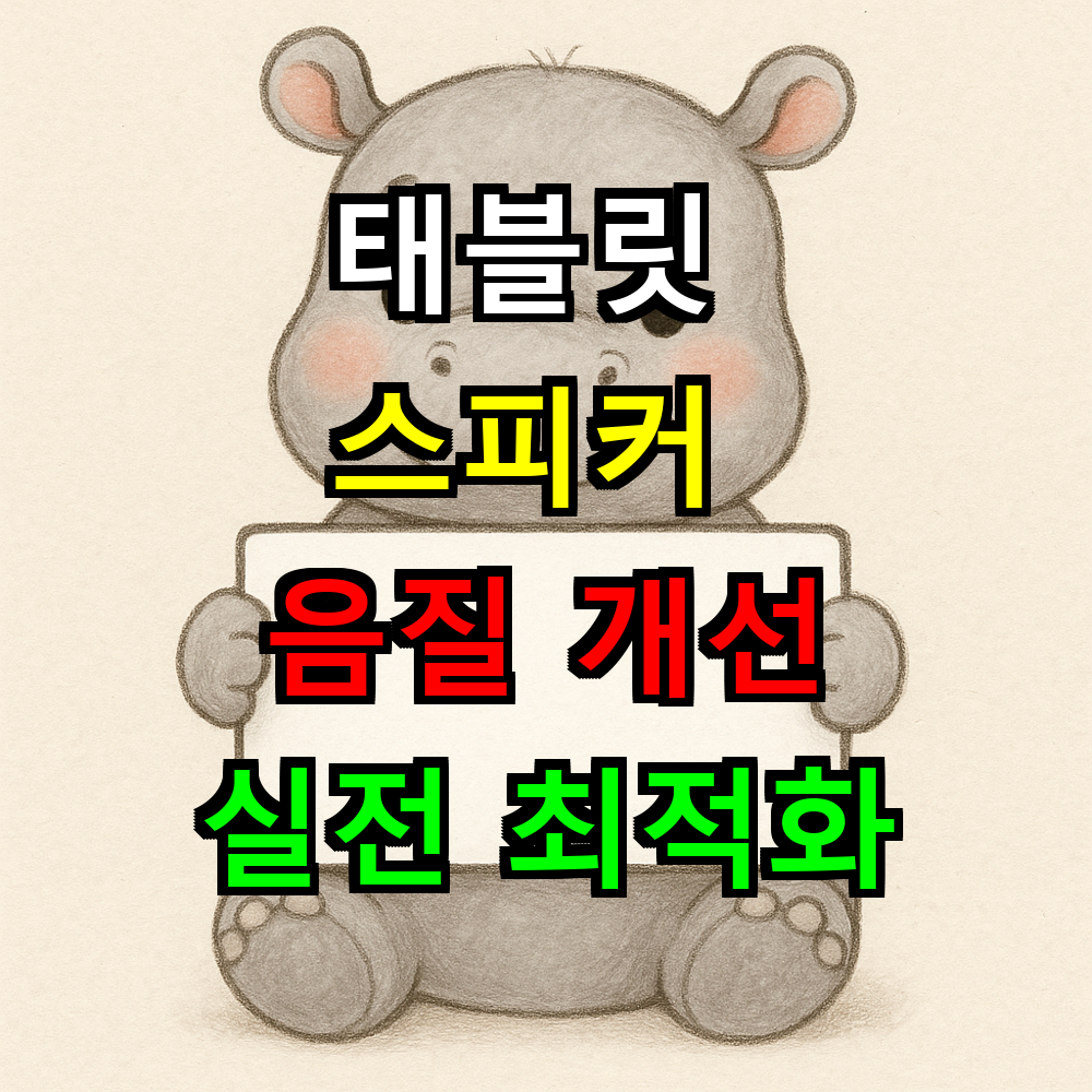 태블릿 스피커 음질 개선하려면? 실전 최적화 완벽 가이드