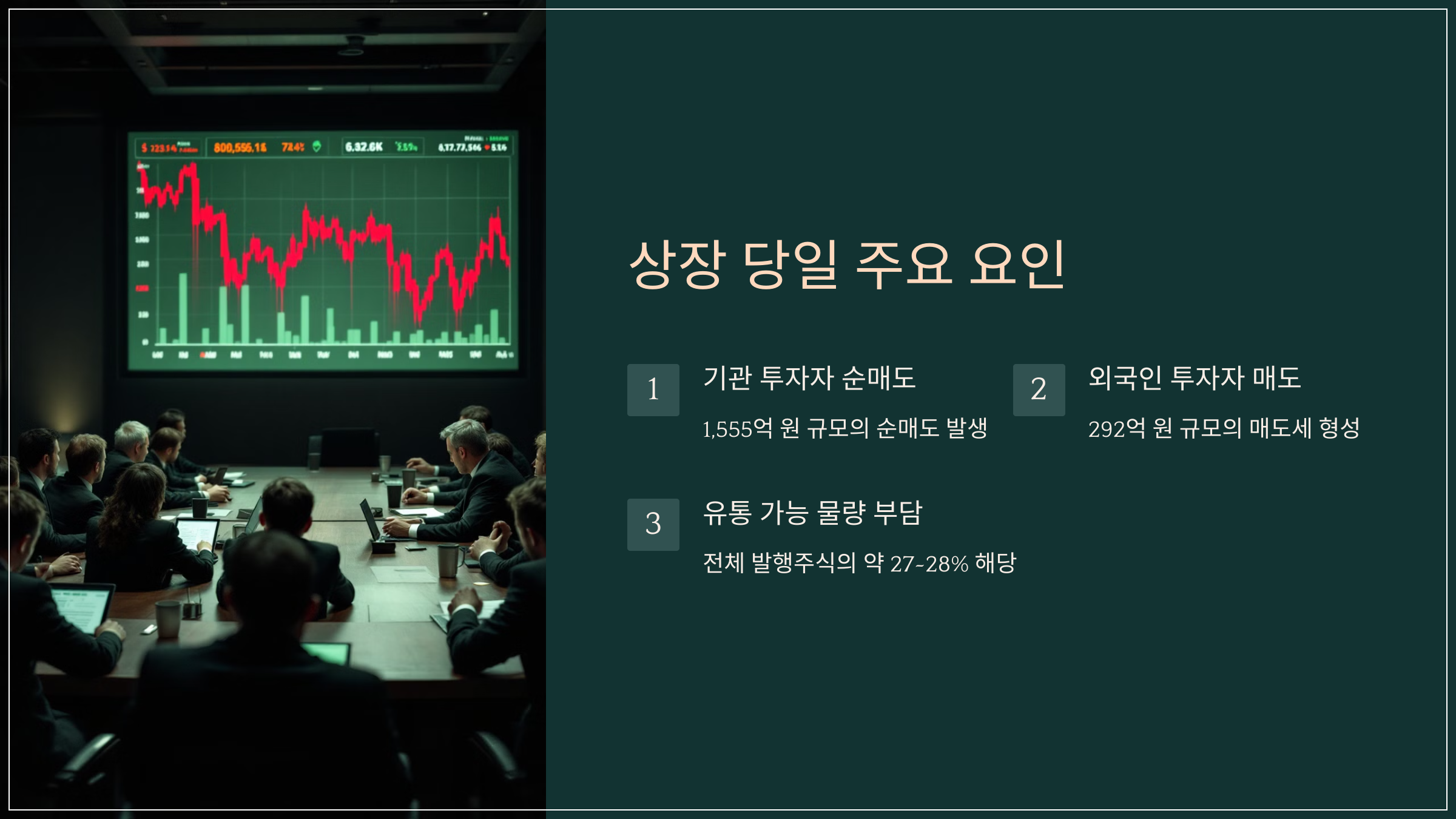 상장 당일 주요 요인