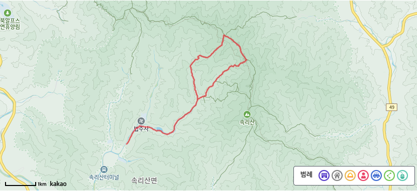 속리산 신선대 1 등산코스