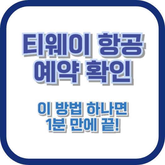 티웨이 항공 예약 확인, 이 방법 하나면 1분 만에 끝!