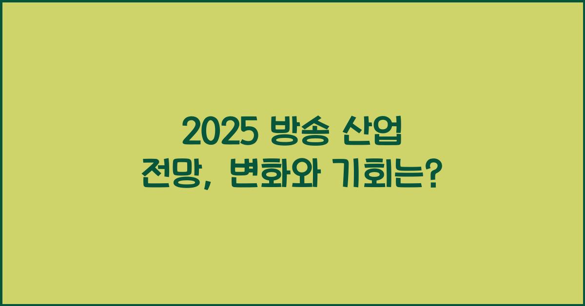2025 방송 산업 전망