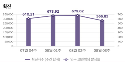 알트태그-8월 3주 확진자 그래프