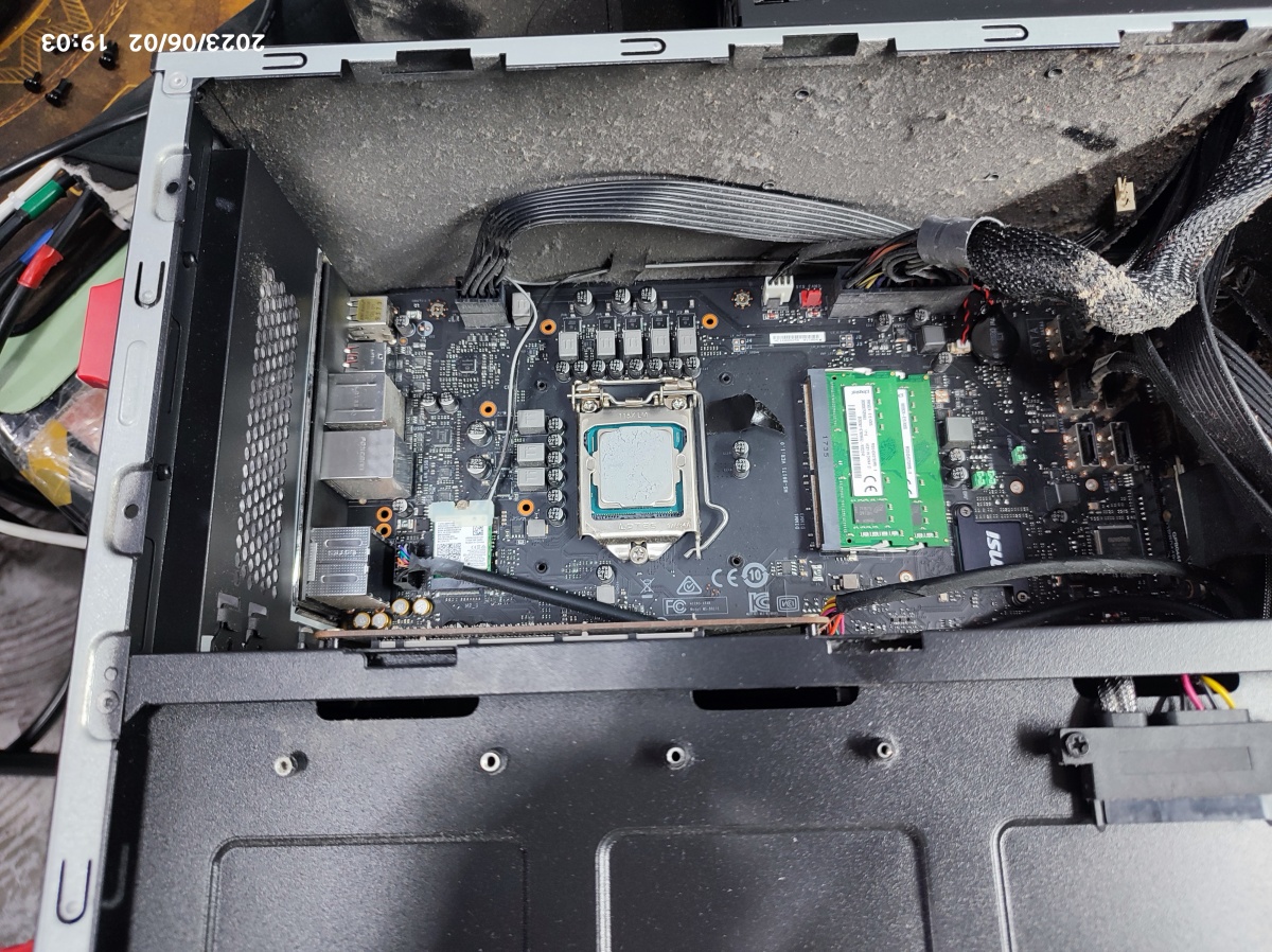 1열 수랭 쿨러 분리 후 서멀 상태 확인