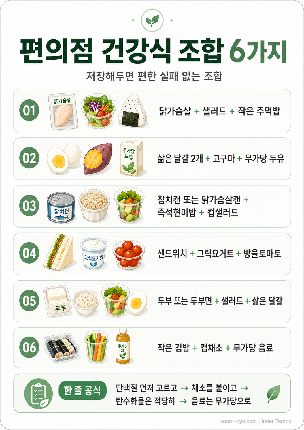 편의점 건강식 조합 6가지