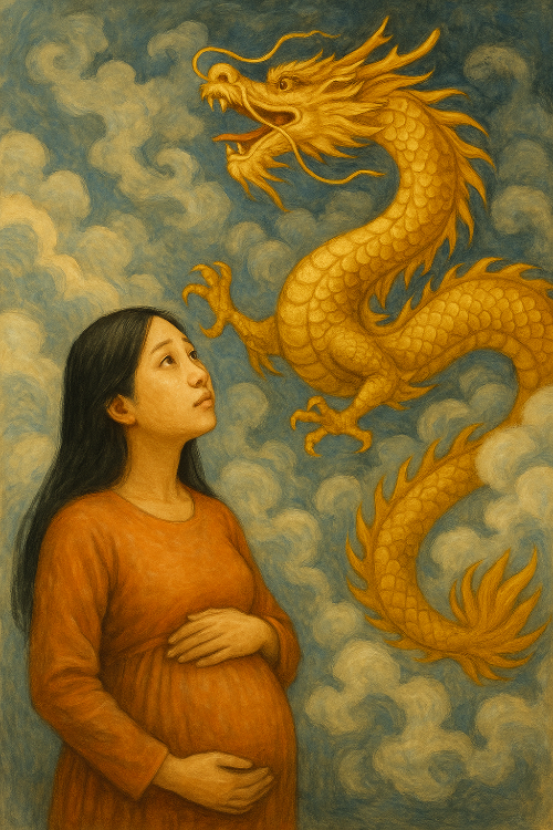 금색 용이 나오는 태몽 – 부와 권력의 상징!