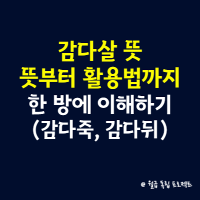 감다살 뜻, 뜻부터 활용법까지 한 방에 이해하기(감다죽, 감다뒤)
