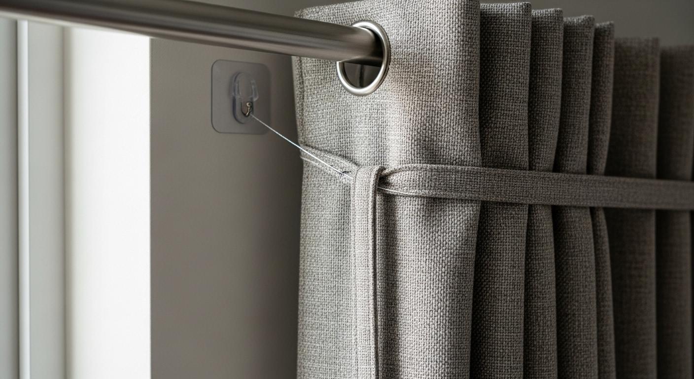 커텐 끝 고정 방법