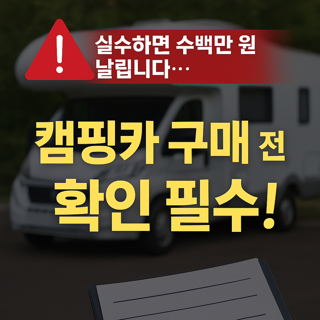 실수하면 수백만 원 날립니다… 캠핑카 구매 전 확인 필수!