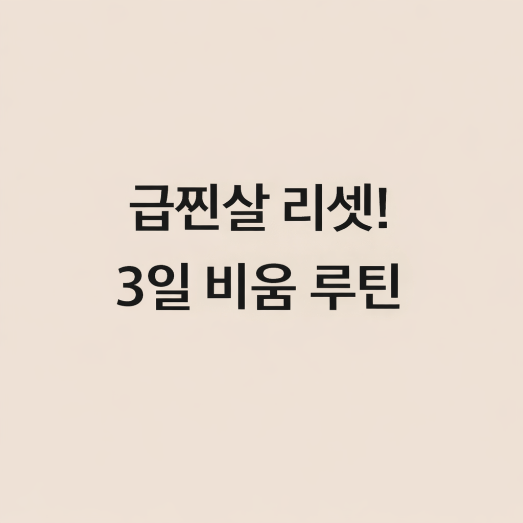 '급찐살 리셋! 3일 비움 루틴'이라는 문구가 크게 적힌 블로그 타이틀 썸네일 이미지