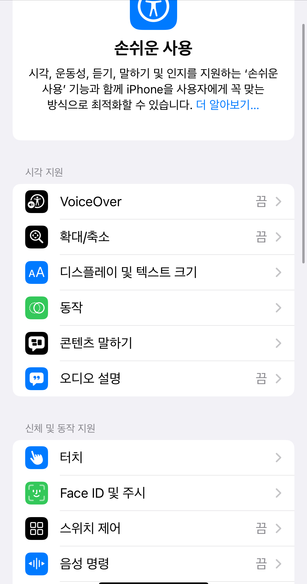 아이폰 손쉬운 사용