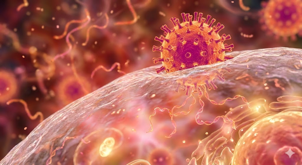 세포 침투와 생명 활동 시작