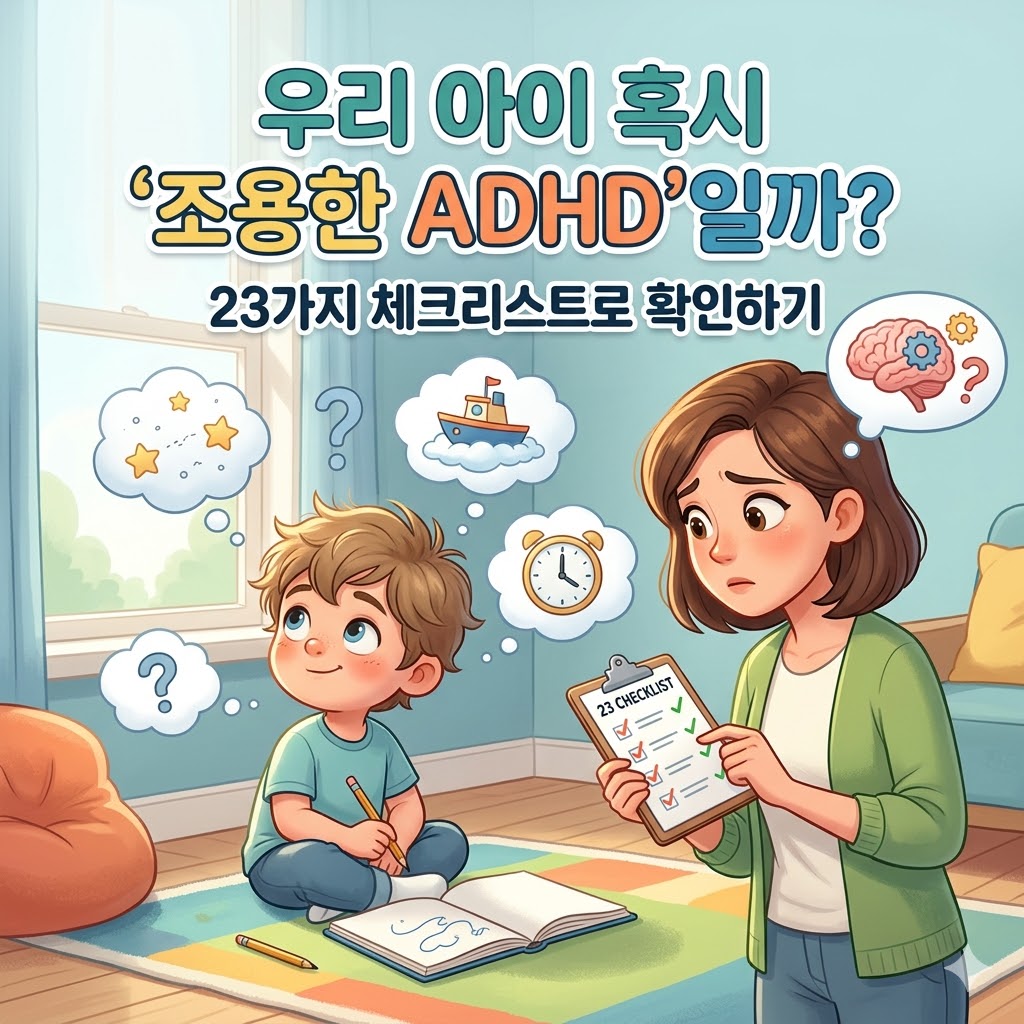우리 아이 혹시 조용한 ADHD? 병원 가기 전 꼭 확인해야 할 23가지 관찰 체크리스트