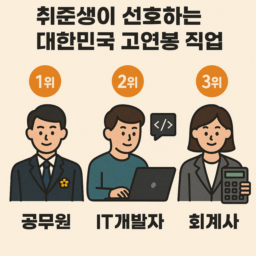 취준생이 선호하는 고연봉직업(공무원,it개발자,회계사)