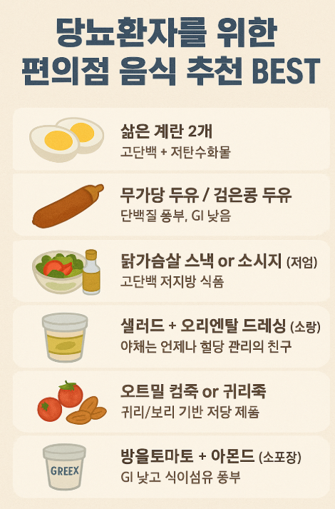 당뇨 환자를 위한 편의점 음식 추천