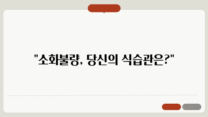 소화가 잘 안되는 이유