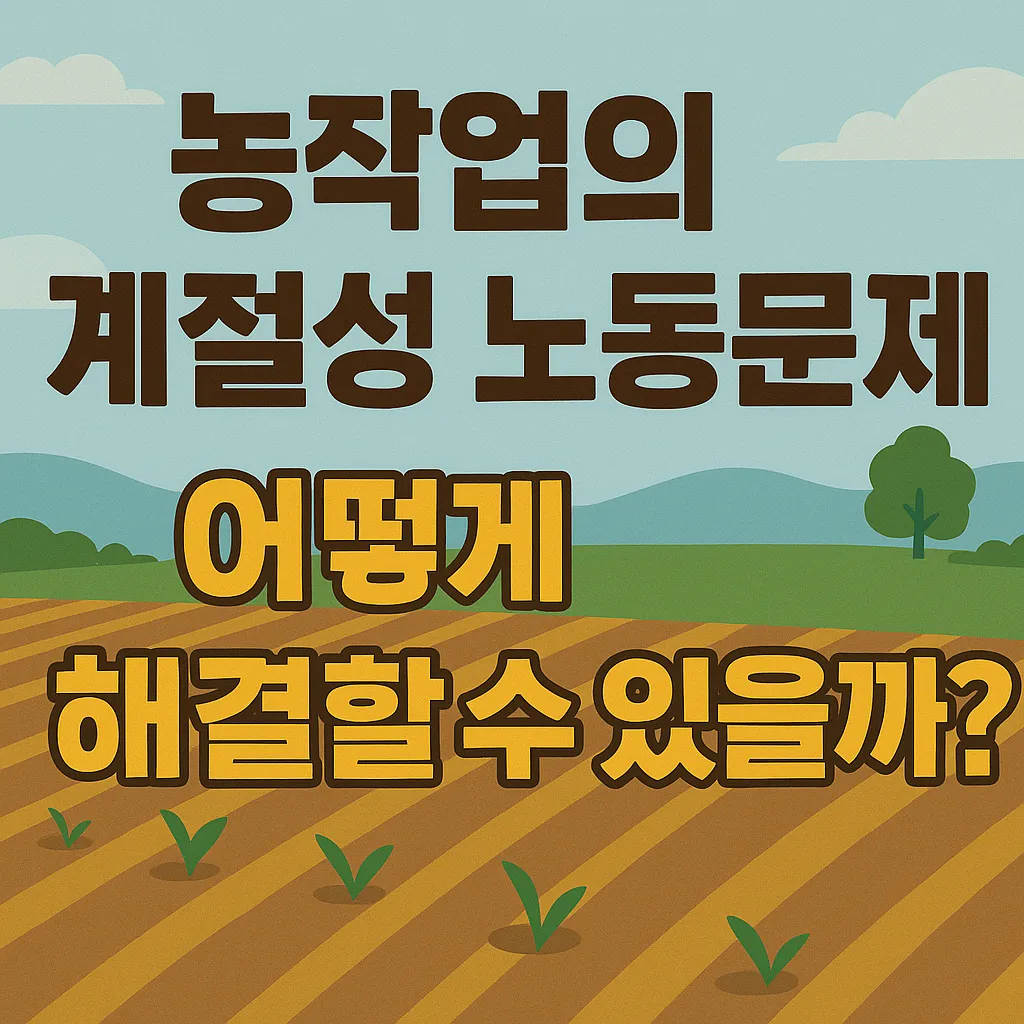 농업경제학 : 농작업의 계절성 노동문제, 어떻게 해결할 수 있을까?