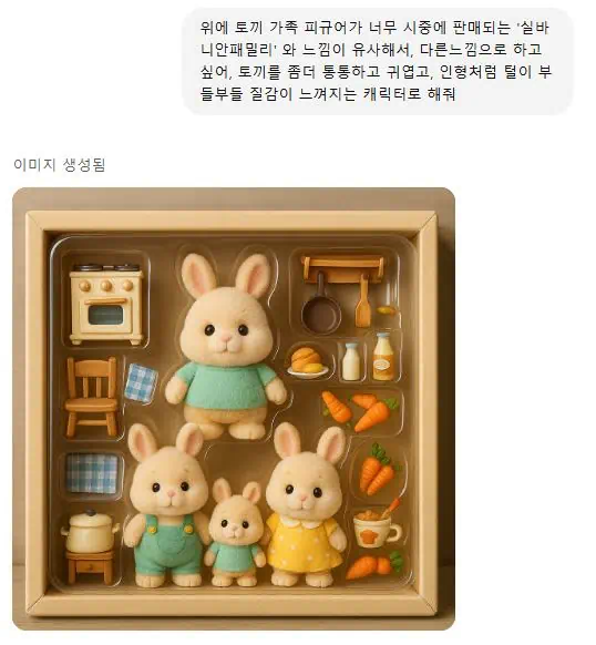 챗 지피티에 토끼를 통통하게 추가로 명령어 입력한 모습