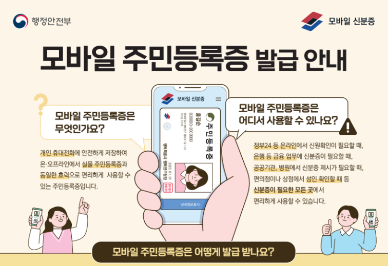모바일 주민등록증 발급방법