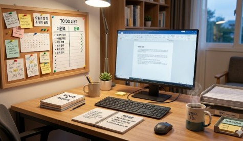책상정리 꿀팁 (완료미완료, 메모보드, 퇴근습관)