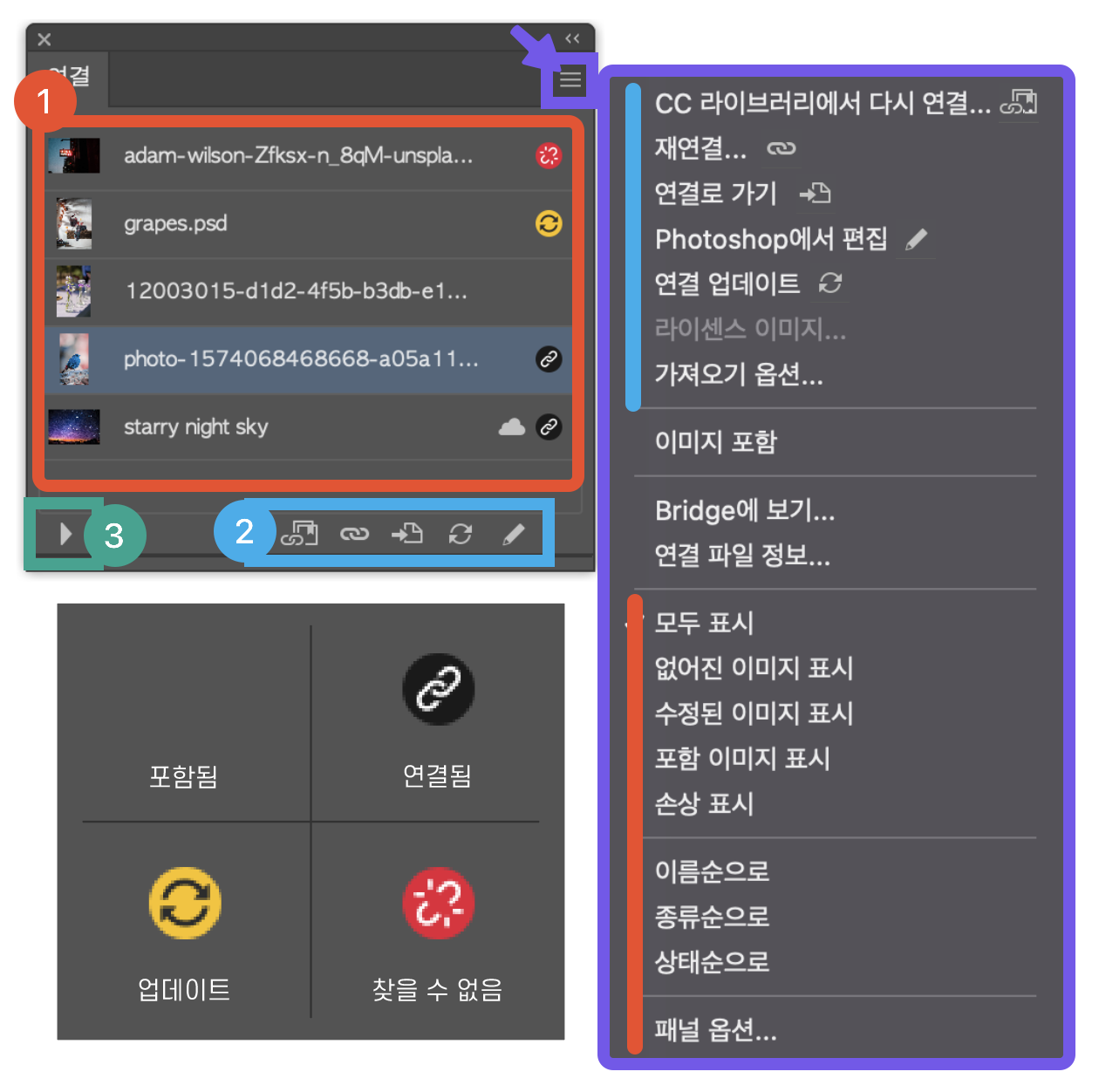 어도비 일러스트레이터 연결 패널