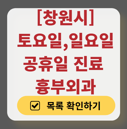 창원시 주말 토요일 일요일 흉부외과 진료 병원 목록 ❘ 공휴일 진료 영업 병원 리스트 찾기