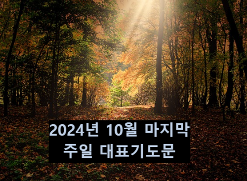 2024년 10월 마지막 주일 대표기도문 표지