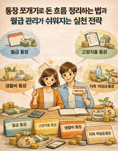 통장 쪼개기로 돈 흐름 정리하는 법과 월급 관리가 쉬워지는 실천 전략