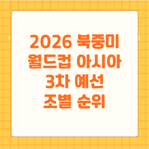 2026 북중미 월드컵 아시아 3차 예선 조별 순위 B조 순위
