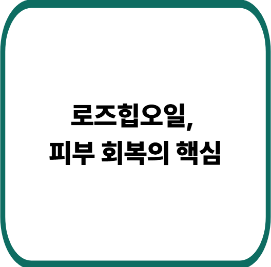 로즈힙오일 효능 총정리, 피부가 달라지는 이유