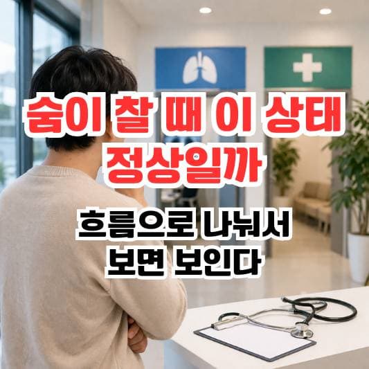 숨이 차서 병원 선택 고민하는 모습