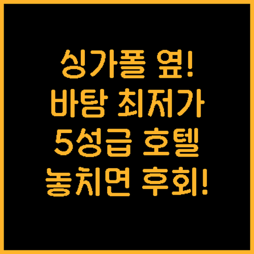 싱가포르 옆 숨은 보석 인도네시아 바..
