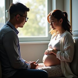 산부인과에서-진찰하는-임신부